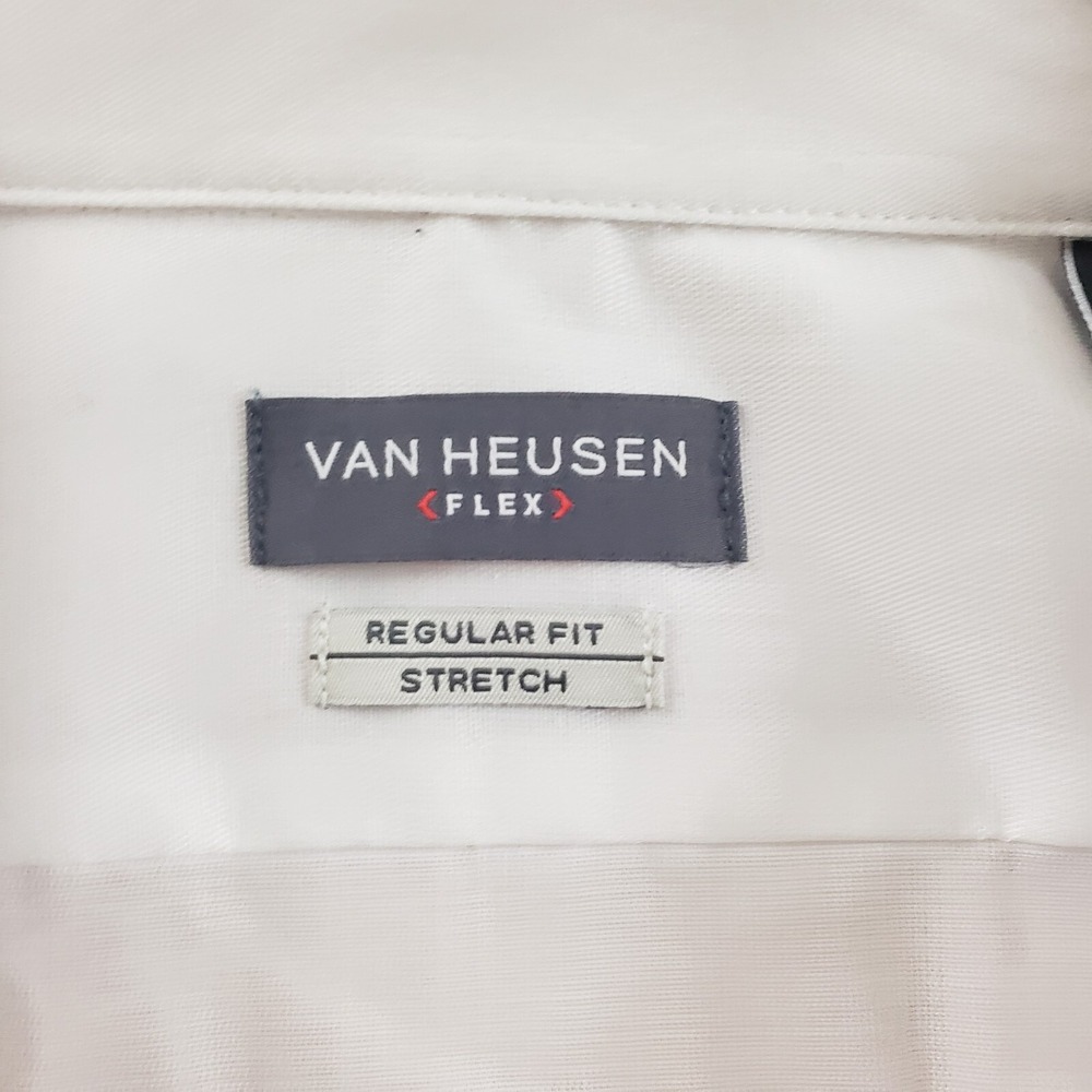 Van Heusen Shirt Mens 2XL 17.5 White Button Up Long Sleeve Casual Dress Adult - Picture 4 of 11